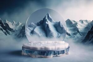 Circle podium platform product showcase cool ice theme Made with photo
