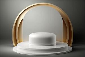 Circle round podium stage platform minimalist luxury product placement display Made with photo