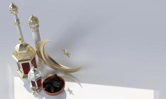 Ramadan kareem 3d podium stage islamic holiday eid celebration render photo