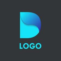 D Letter Blue Vector Logo Template