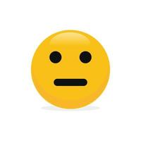 Flat face emoticon icon vector