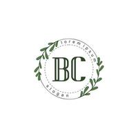 BC Initial beauty floral logo template vector