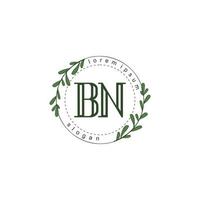 BN Initial beauty floral logo template vector