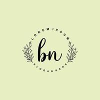 BN Initial beauty floral logo template vector