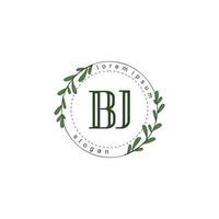 BJ Initial beauty floral logo template vector