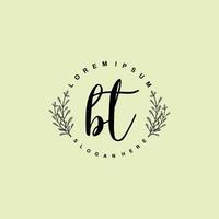 BT Initial beauty floral logo template vector