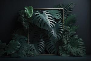 Monstera wallpaper frame background Made with photo