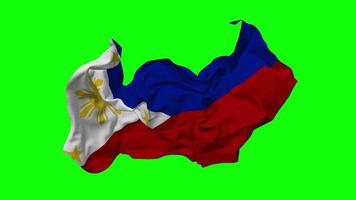 Philippines Flag Seamless Looping Flying in Wind, Looped Bump Texture Cloth Waving Slow Motion, Chroma Key, Luma Matte Selection of Flag, 3D Rendering video