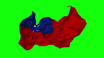 Samoa Flag Seamless Looping Flying in Wind, Looped Bump Texture Cloth Waving Slow Motion, Chroma Key, Luma Matte Selection of Flag, 3D Rendering video