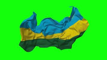 Rwanda Flag Seamless Looping Flying in Wind, Looped Bump Texture Cloth Waving Slow Motion, Chroma Key, Luma Matte Selection of Flag, 3D Rendering video