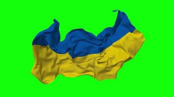 Ukraine Flag Seamless Looping Flying in Wind, Looped Bump Texture Cloth Waving Slow Motion, Chroma Key, Luma Matte Selection of Flag, 3D Rendering video