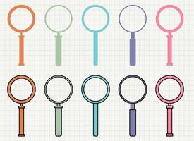 Magnifying glass icon set vector illustration