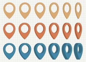 Map location pin icon set vector illustration