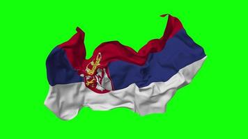 serbia bandera sin costura bucle volador en viento, serpenteado bache textura paño ondulación lento movimiento, croma llave, luma mate selección de bandera, 3d representación video