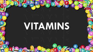 3d tabletas de todas vitaminas que cae desde todas lados, 3d representación, luma mate selección video