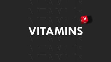 3d leksaker block av Allt vitaminer faller långsam rörelse, 3d tolkning video