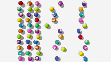 Vitamins 3D Colorful Balls Moving From Right to Left on Screen, 3D Rendering, Luma Matte video