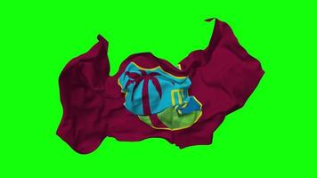 West Indies Flag Seamless Looping Flying in Wind, Looped Bump Texture Cloth Waving Slow Motion, Chroma Key, Luma Matte Selection of Flag, 3D Rendering video