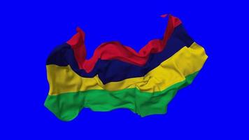 Mauritius vlag naadloos looping vliegend in wind, lusvormige buil structuur kleding golvend langzaam beweging, chroma sleutel, luma matte selectie van vlag, 3d renderen video