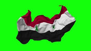 Syria Flag Seamless Looping Flying in Wind, Looped Bump Texture Cloth Waving Slow Motion, Chroma Key, Luma Matte Selection of Flag, 3D Rendering video