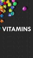 3d corazones de todas vitaminas que cae en piso, vertical vídeo estado, 3d representación video