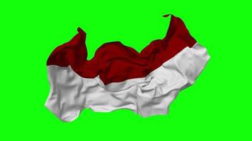 Monaco Flag Seamless Looping Flying in Wind, Looped Bump Texture Cloth Waving Slow Motion, Chroma Key, Luma Matte Selection of Flag, 3D Rendering video
