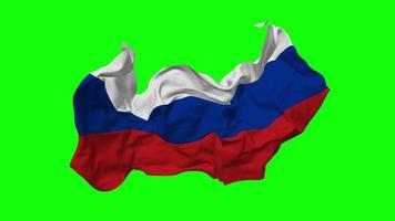 Russia Flag Seamless Looping Flying in Wind, Looped Bump Texture Cloth Waving Slow Motion, Chroma Key, Luma Matte Selection of Flag, 3D Rendering video