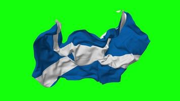 skottland flagga sömlös looping flygande i vind, looped stöta textur trasa vinka långsam rörelse, krom nyckel, luma matt urval av flagga, 3d tolkning video