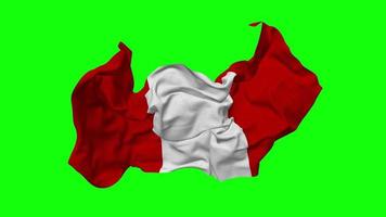 Perú bandera sin costura bucle volador en viento, serpenteado bache textura paño ondulación lento movimiento, croma llave, luma mate selección de bandera, 3d representación video