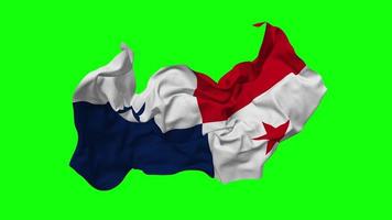 Panama vlag naadloos looping vliegend in wind, lusvormige buil structuur kleding golvend langzaam beweging, chroma sleutel, luma matte selectie van vlag, 3d renderen video