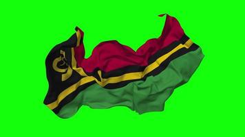 Vanuatu Flag Seamless Looping Flying in Wind, Looped Bump Texture Cloth Waving Slow Motion, Chroma Key, Luma Matte Selection of Flag, 3D Rendering video