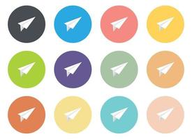 Paper plane icon collection vector illustration isolated on white