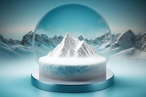 Circle podium platform product showcase cool ice theme Made with photo