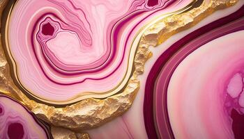 Pink and gold Marble stone swirl textured background wallpaper Made with photo