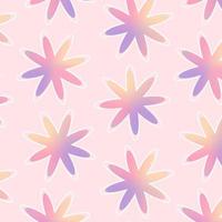 Y2k gradient floral seamless pattern. Abstract geometric shape in trendy retro style. vector