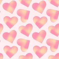 Y2k gradient seamless pattern with cute hearts. Abstract geometric shape in trendy retro style. vector