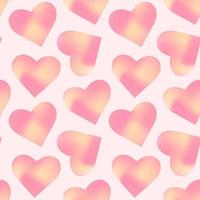 Y2k gradient seamless pattern with cute hearts. Abstract geometric shape in trendy retro style. vector