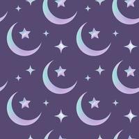 Y2k gradient seamless pattern with moon and stars. Abstract geometric shape in trendy retro style. vector