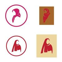 hijab logo simple design vector