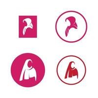 hijab logo sencillo diseño vector