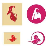 hijab logo simple design vector
