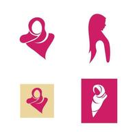 hijab logo simple design vector