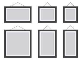 Black picture frame vector illustration isolated on white