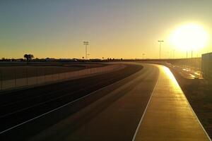 Jogging running field track with green scenery outdoor Made with photo