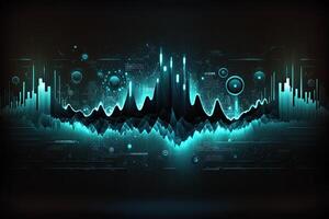 Audio sound wave spectrum abstract oscillation graph futuristic colorful visualization photo