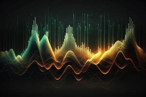 Audio sound wave spectrum abstract oscillation graph futuristic colorful visualization photo