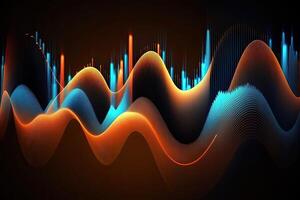 Audio sound wave spectrum abstract oscillation graph futuristic colorful visualization photo