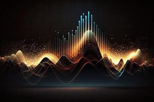 Audio sound wave spectrum abstract oscillation graph futuristic colorful visualization photo