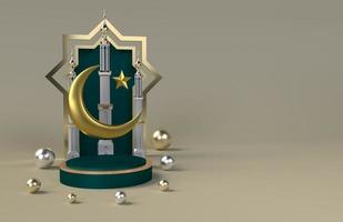 Ramadan kareem 3d podium stage islamic holiday eid celebration render photo