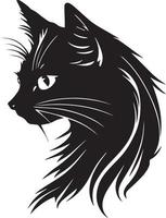 Cat logo Illustration black and white Vector Isolated